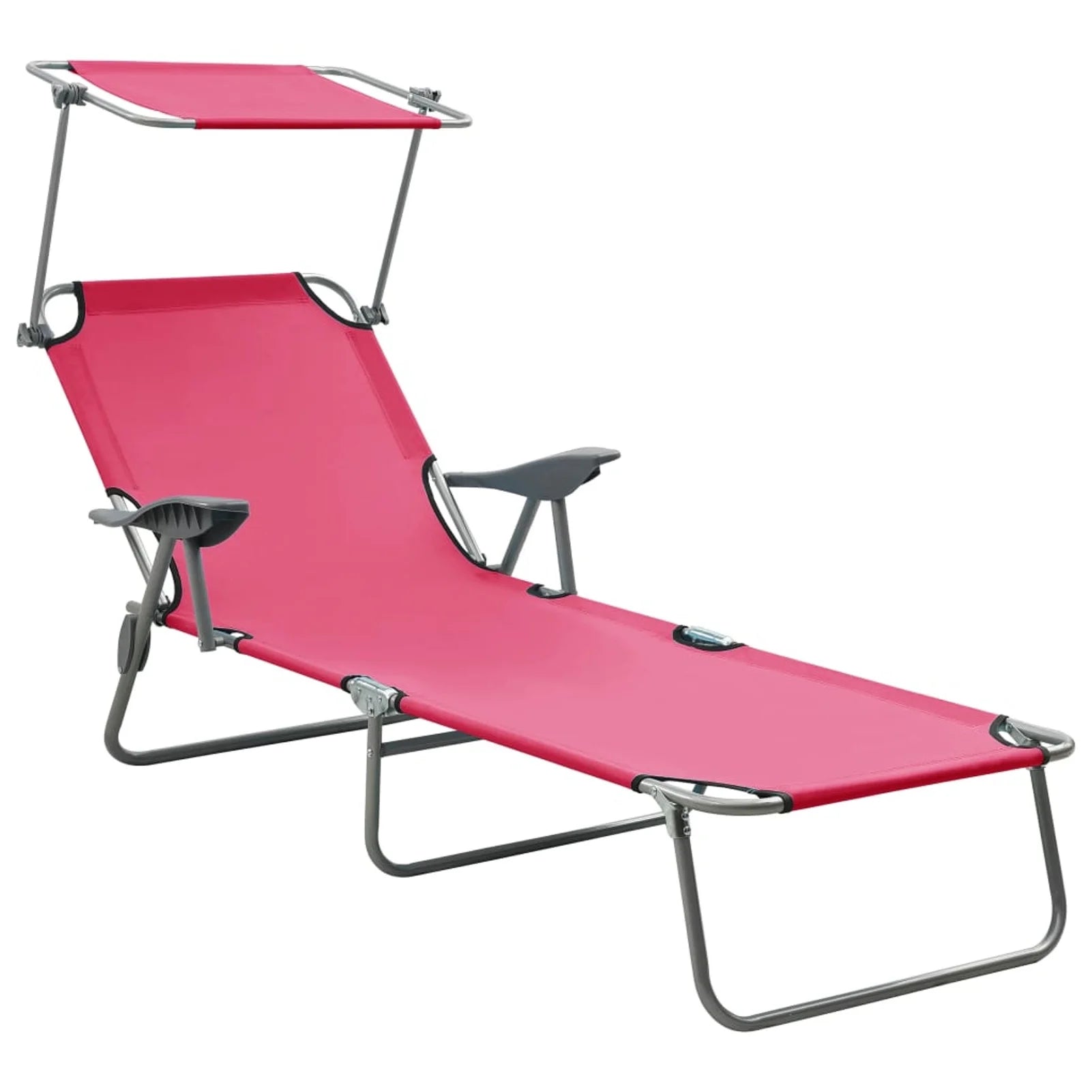 Pink Steel Sun Lounger with Canopy K6251