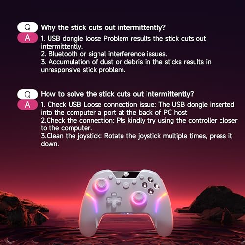 Wireless Gaming Controller with RGB Backlit, Hall Effect Stick, 6-Axis Gyro, Mech Buttons G287639