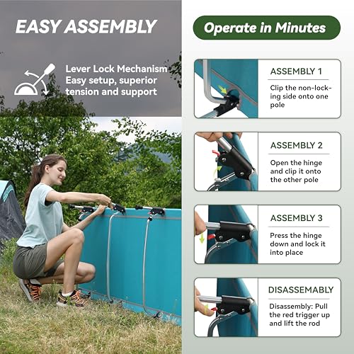 Lightweight Folding Camping Cot Bed with Lever Lock (Black) J274551