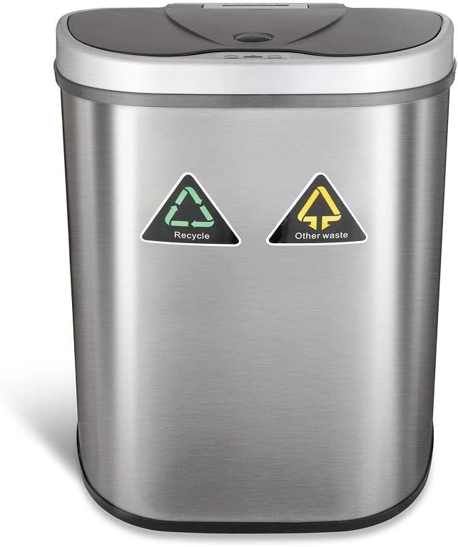 Motion Sensor Trash Can, Extra Large, Silver N44578