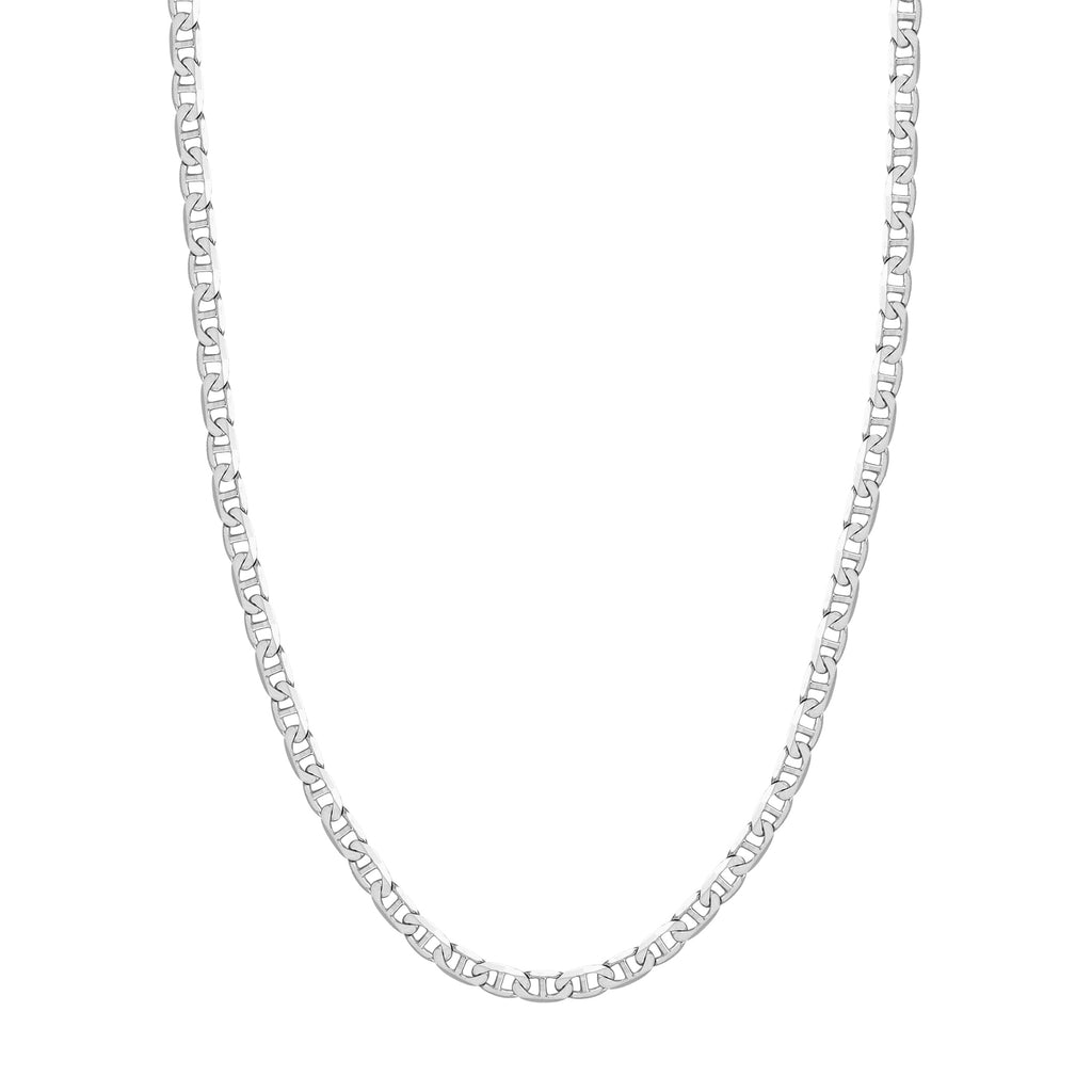 14K White Gold 18" 5.6mm Flat Mariner Chain Necklace A284322