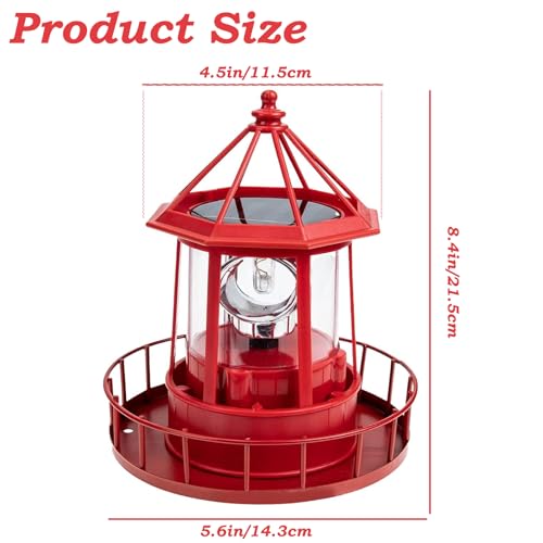 Black IP65 Waterproof Solar Rotating Lighthouse Lamp V1544