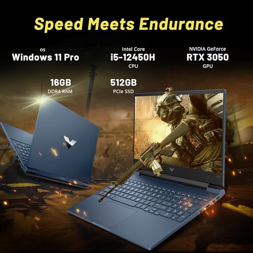 15.6" 144Hz FHD Gaming Laptop, Intel i5-12450H, 32GB RAM, 1TB PCIe SSD, NVIDIA GeForce RTX 3050, Backlit Keyboard, Win 11 Pro, Blue Y762