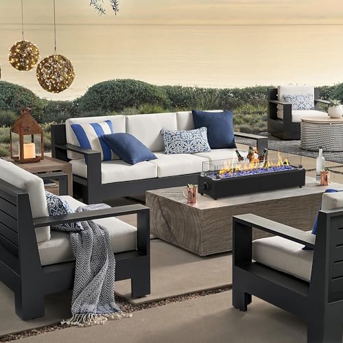 Black 28-inch Table Top Propane Fire Pit with Wind Glass Shield U5269