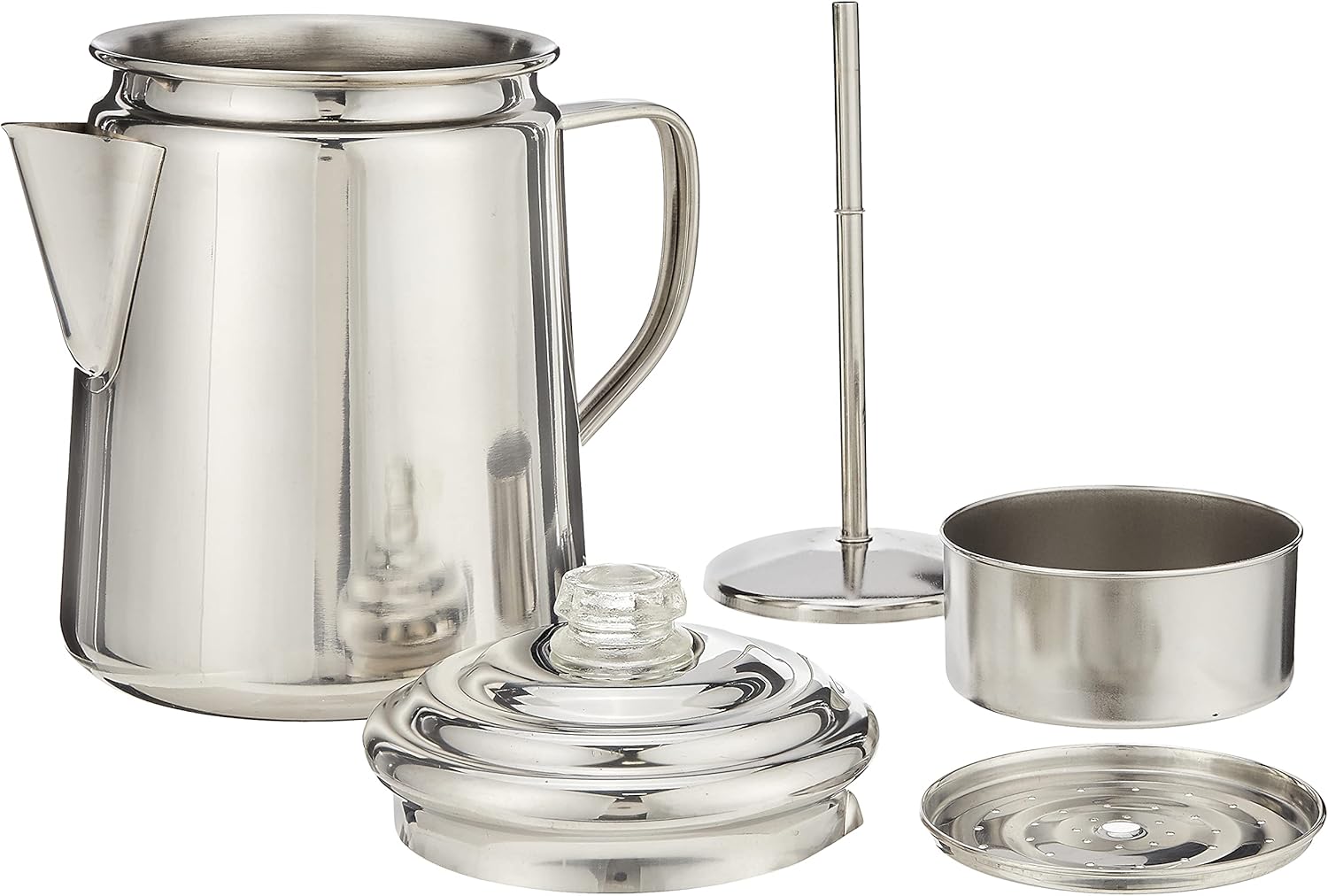 12-Cup Stainless Steel Coffee Percolator & 24-Piece Enamel Dinnerware Set G41189
