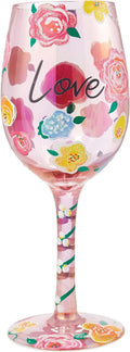 Floral Hand-Painted Artisan Wine Glass R97140