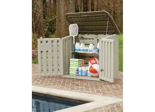 Beige/Brown Resin Outdoor Storage Shed (4.5 x 3 Ft) P91568