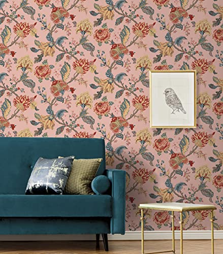 Victorian Jade Floral Peel and Stick Wallpaper U90475