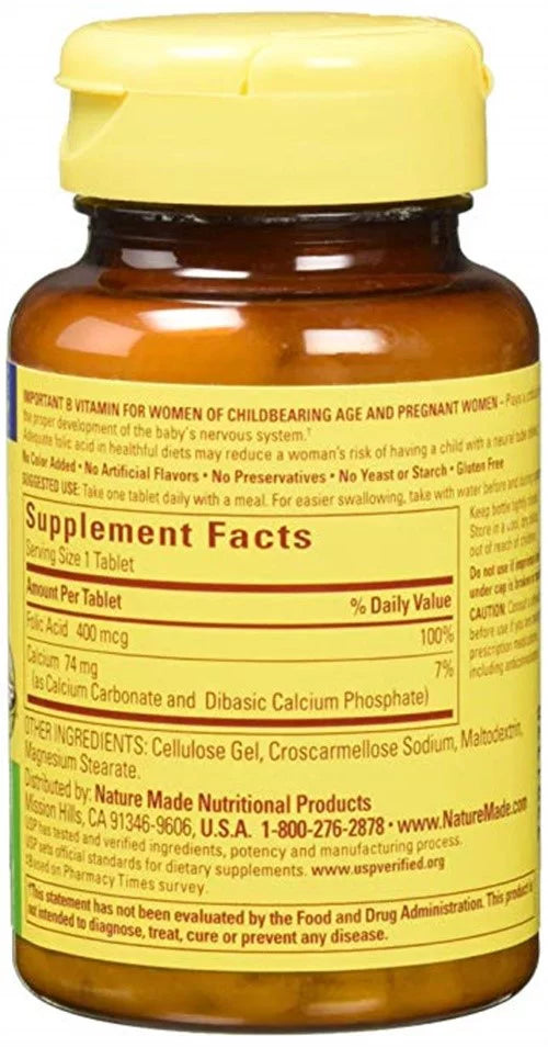 Folic Acid 400 mcg Tablets 250 Each - Pack of 3 I64987