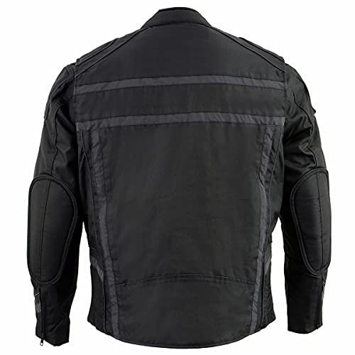 Milwaukee Leather Men's Armored Textile Motorcycle Rider Jacket L780