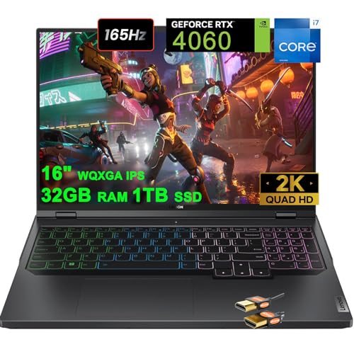 16" WQXGA 165Hz 100% sRGB Intel i7-13700HX 32GB RAM 1TB SSD GeForce RTX4060 8GB Graphic RGB Backlit Win11 Black Gaming Laptop E8322