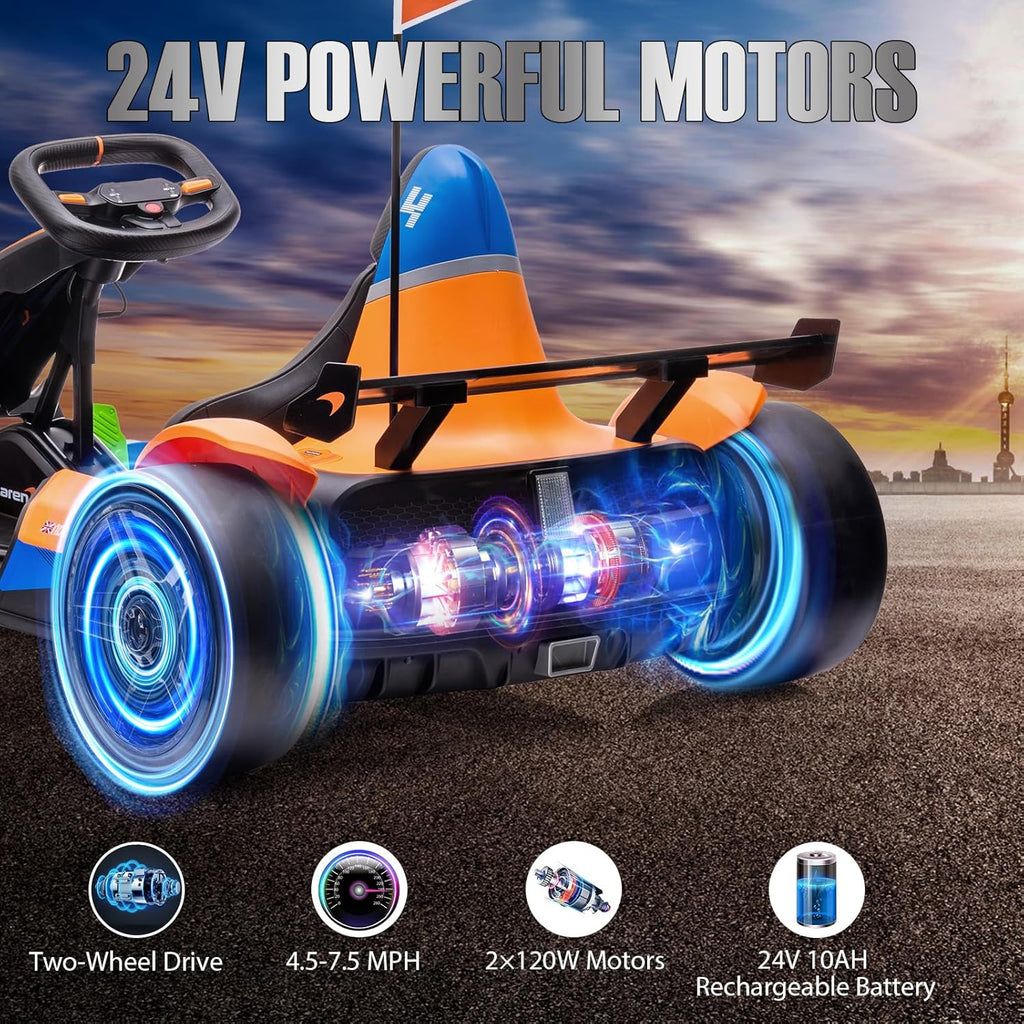24V Electric Go Kart with 10AH Battery, 2×120W Motor L45616