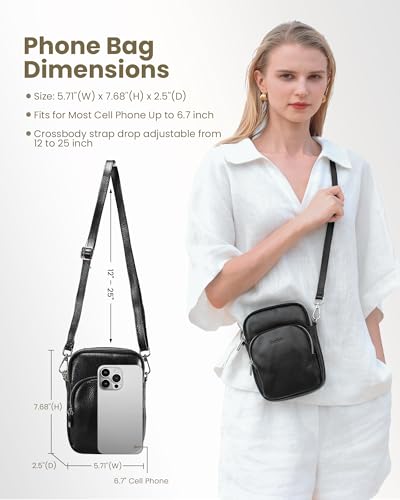 Small Genuine Leather Crossbody Bag with RFID Blocking Card Slots N457