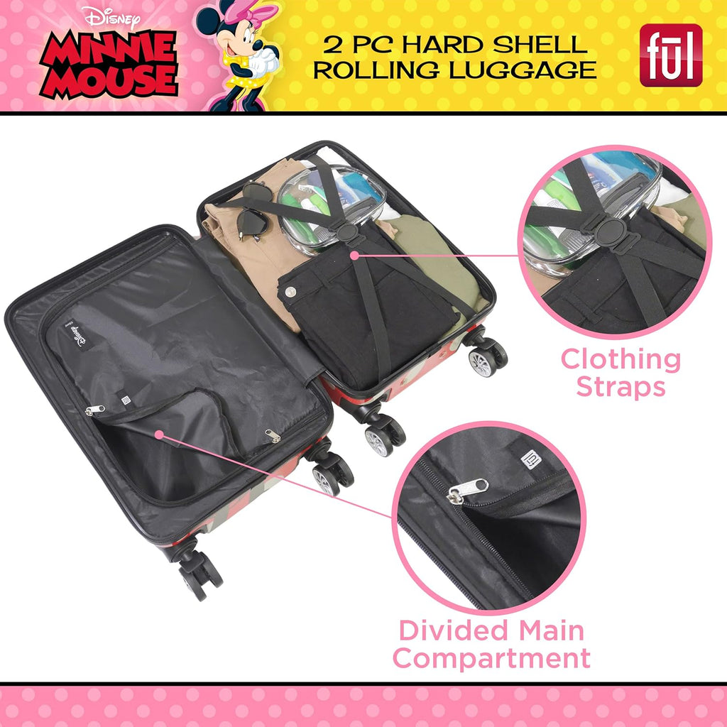 2 Piece Rolling Hardshell Luggage Set, 20 Inch and 27 Inch, Red I6482