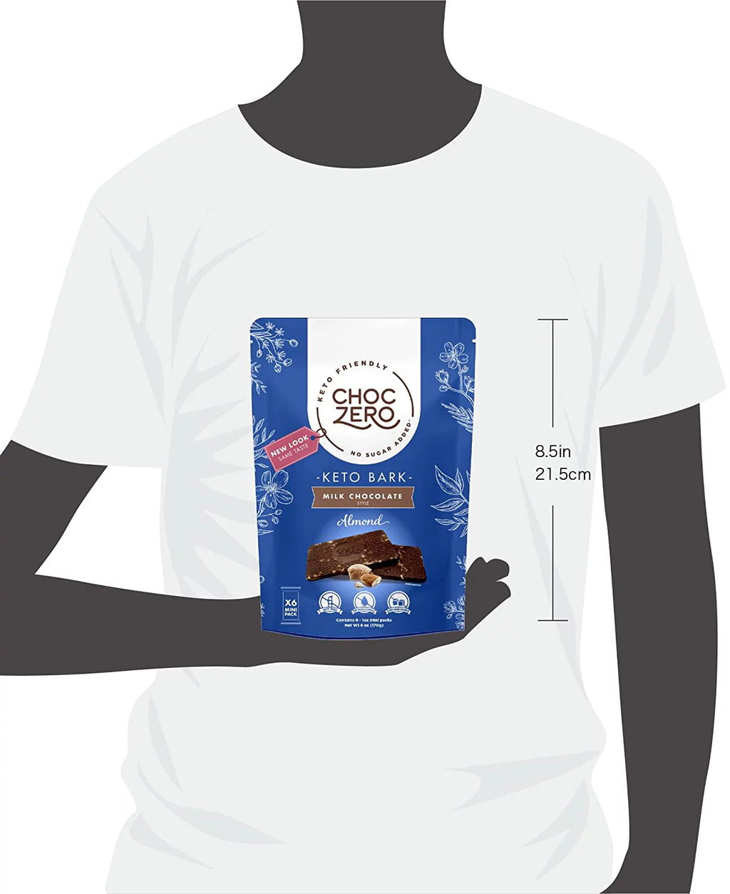 Milk Chocolate Almond Bark, 6 Bars, 1 oz Each Pack of 2 R786425