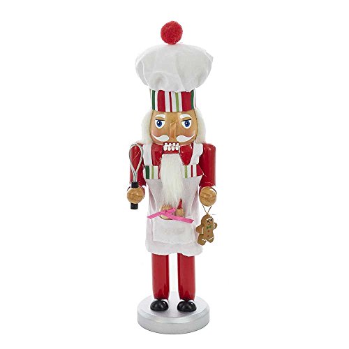 Rosy Red Baking Nutcracker Chef 10 inch Wood Decorative Tabletop Figurine Z643