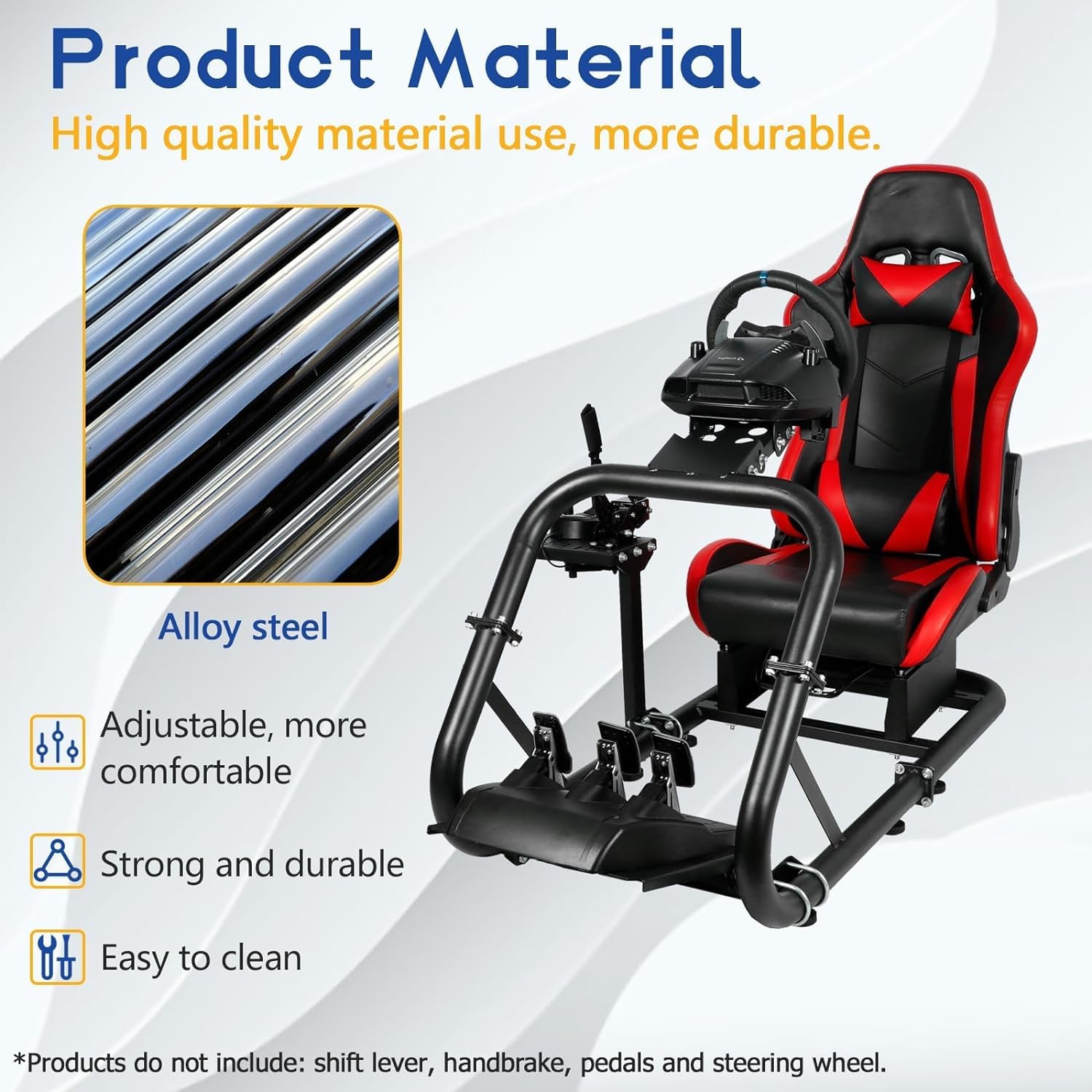 Racing Simulator Cockpit with Red Seat, 50mm Large Round Tube J841820