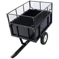 ATV Trailer Steel Dump Cart, 750lbs 22 Cubic Feet Utility Trailer with Removable Sides J8868
