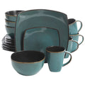 16 Pc Teal Dinnerware Set U30534