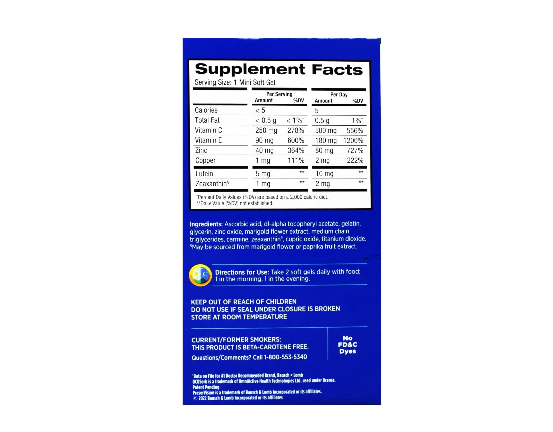 210 Dietary Softgels Vision Supplement A95602