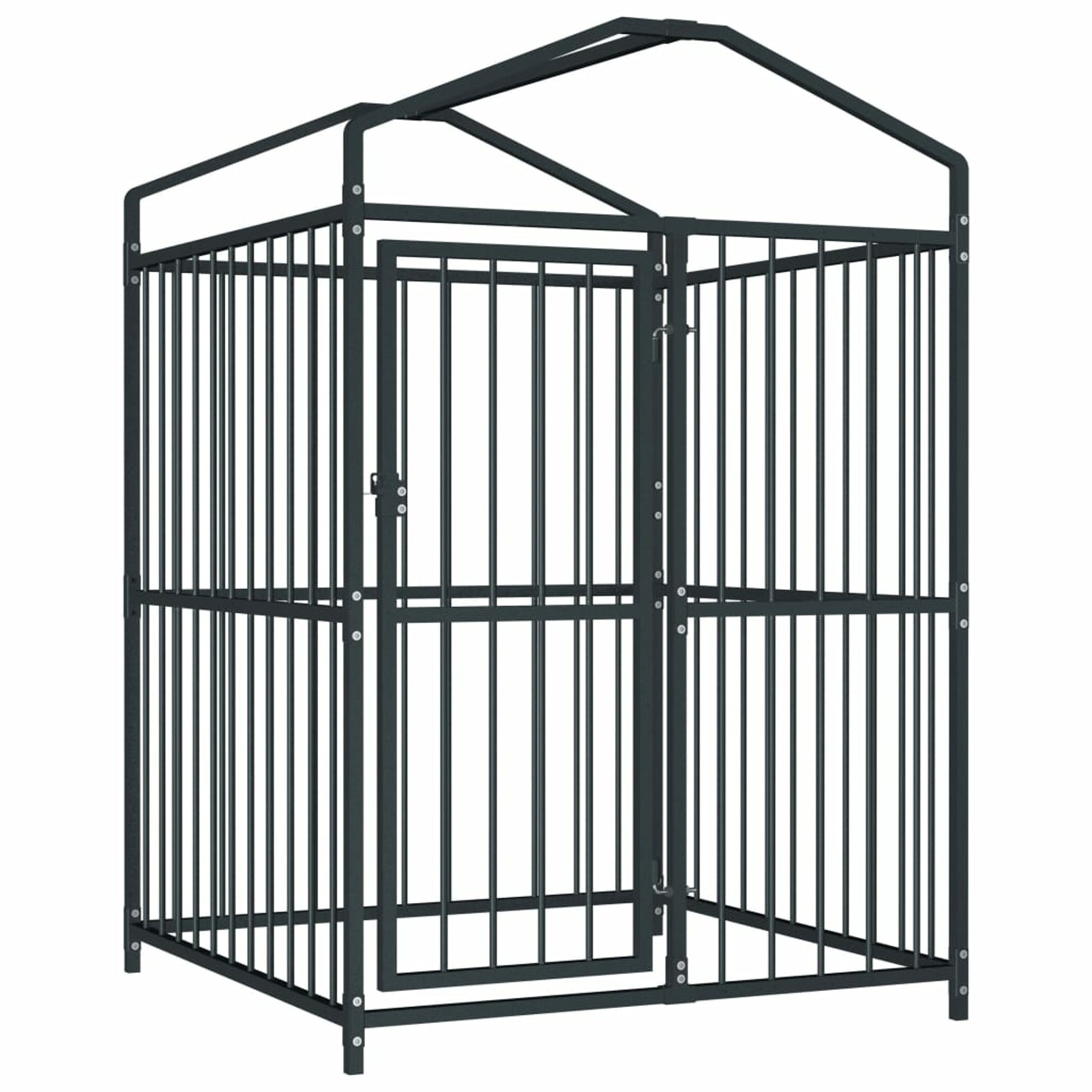 Heavy Duty Galvanized Steel Dog Kennel Cage 47.2" x 47.2" x 59 Inches I65022