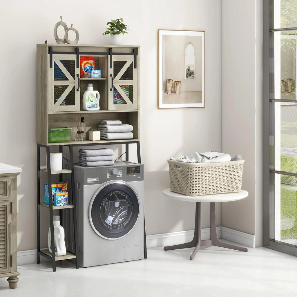 Over The Toilet Storage Cabinet with Sliding Barn Door H719