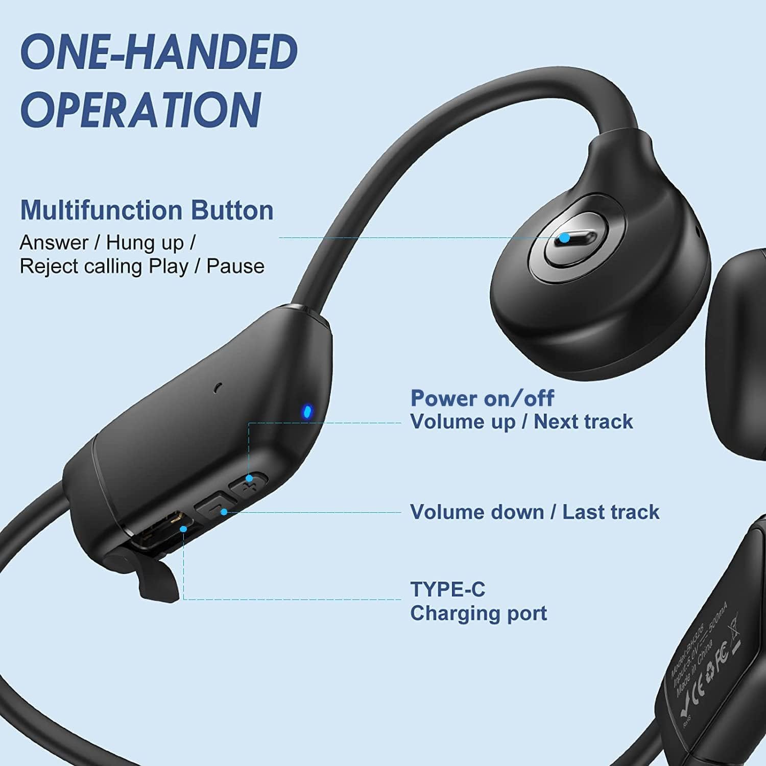 Wireless Open Ear Bluetooth Headphones IPX7 Waterproof Pack of 2 G19182