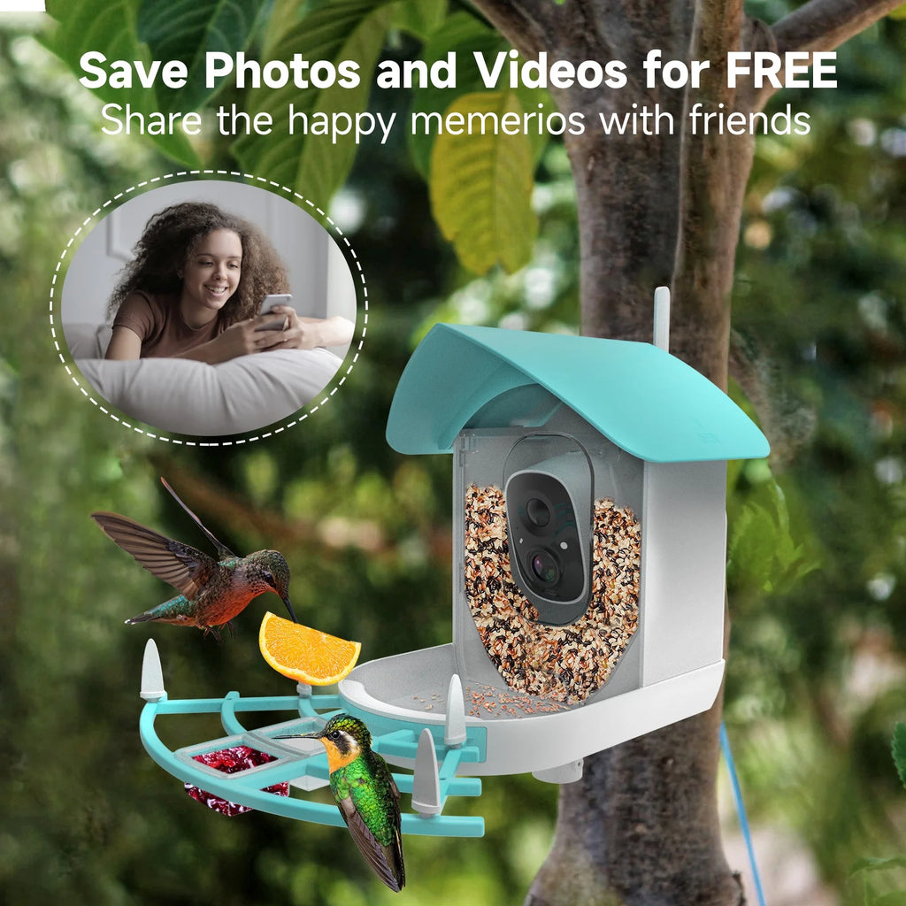 1080P Solar Powered Smart Bird Feeder with Camera B591