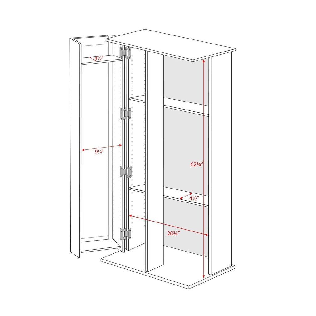 Espresso Locking Media Storage Cabinet with Shaker Doors G5263