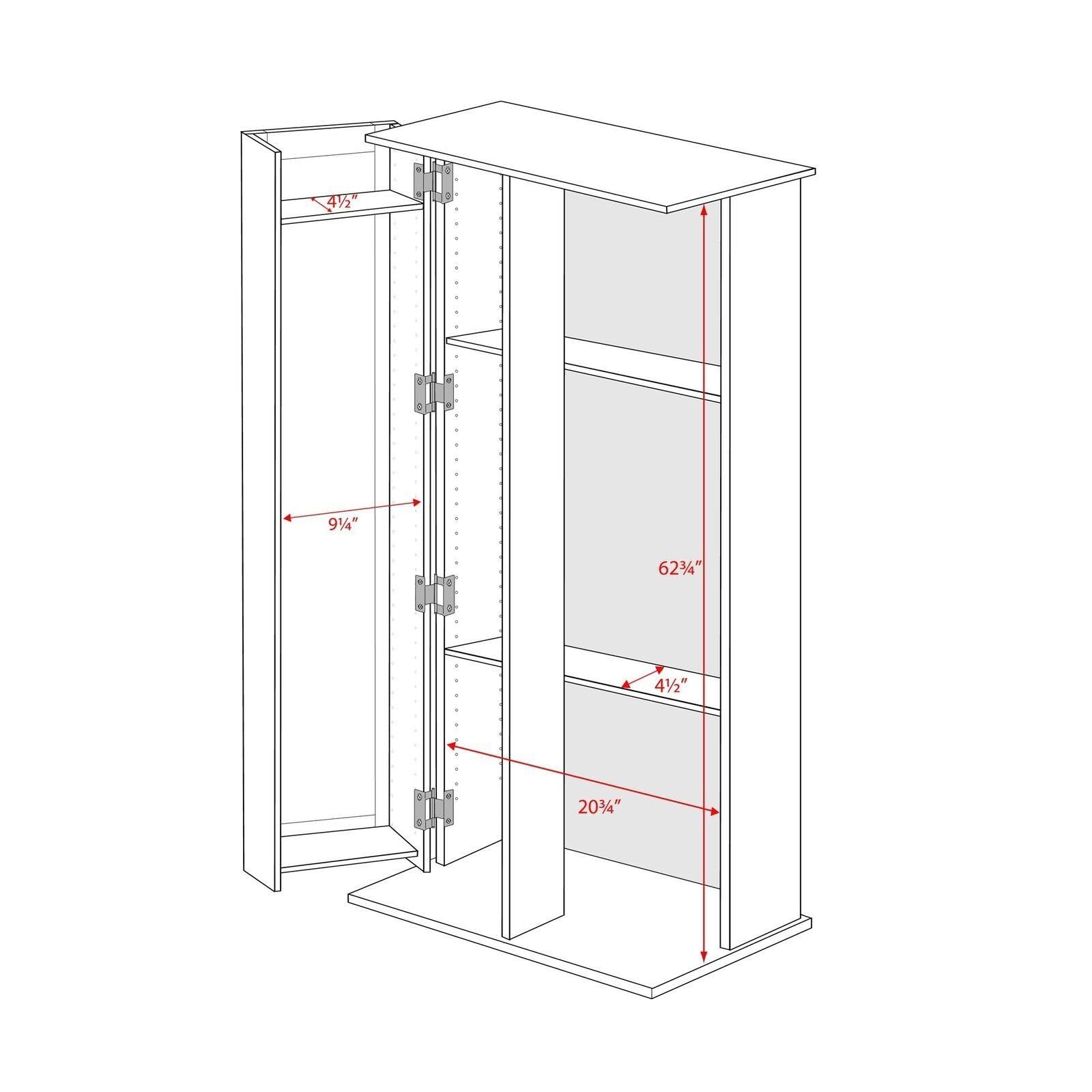 Espresso Locking Media Storage Cabinet with Shaker Doors G5263