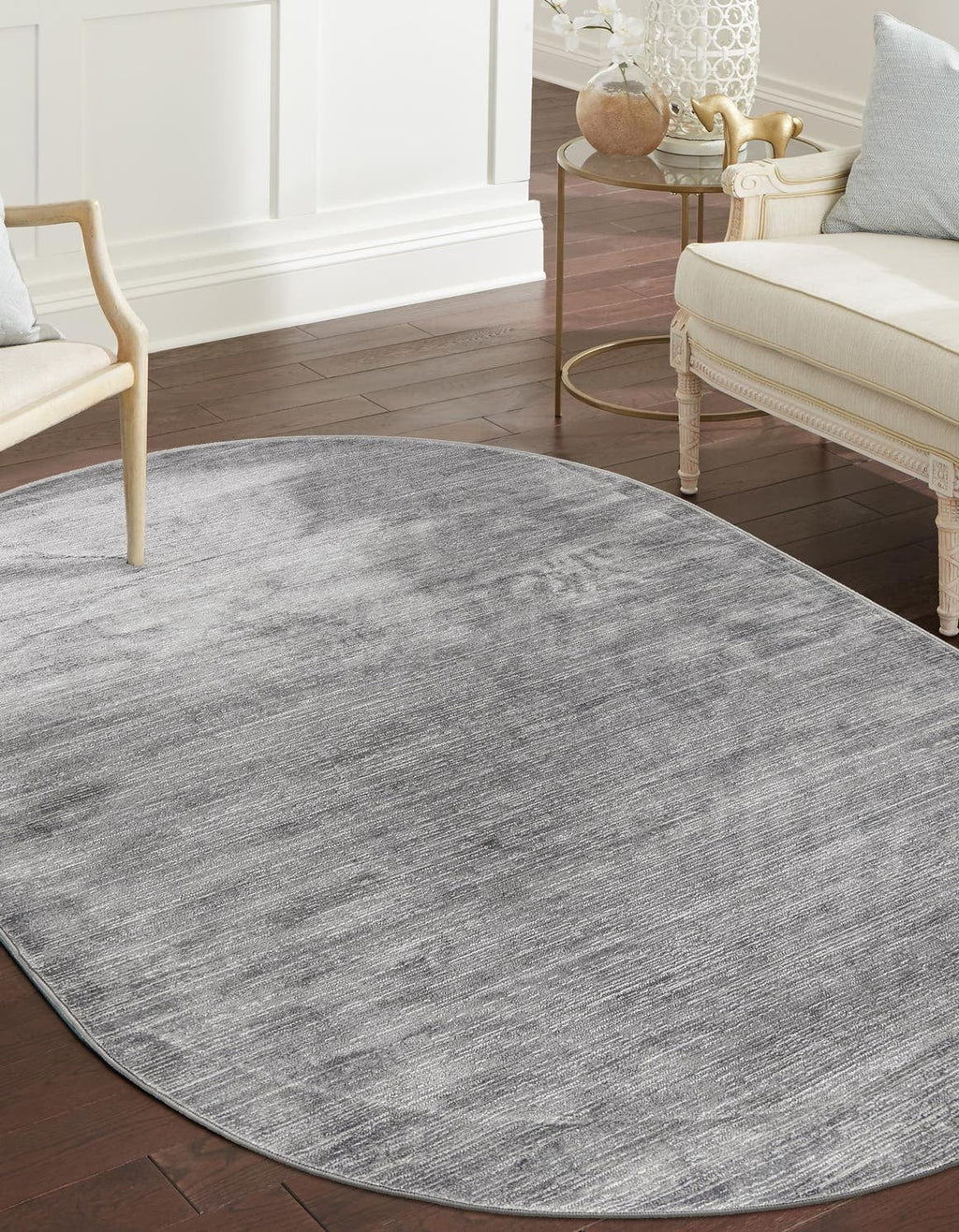 5' 3 x 8' Oval Gray Medium Rug I93661