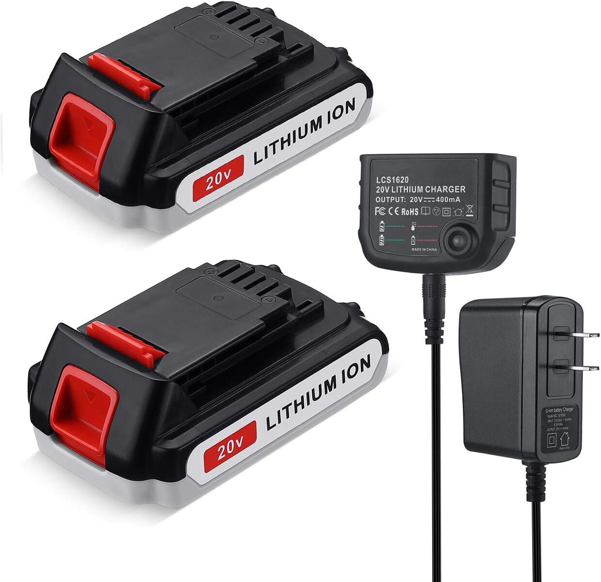 3.0Ah LBXR20 Battery 2Packs for Black & Decker 20V Max Li-ion Cordless Tool Q478372