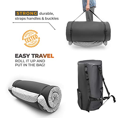 3" Cooling Gel Infused Memory Foam Travel Mattress with Carry Bag Q717