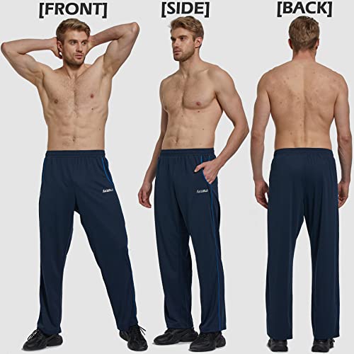 Mens Athletic Sweatpants with Zipper Pockets W28586