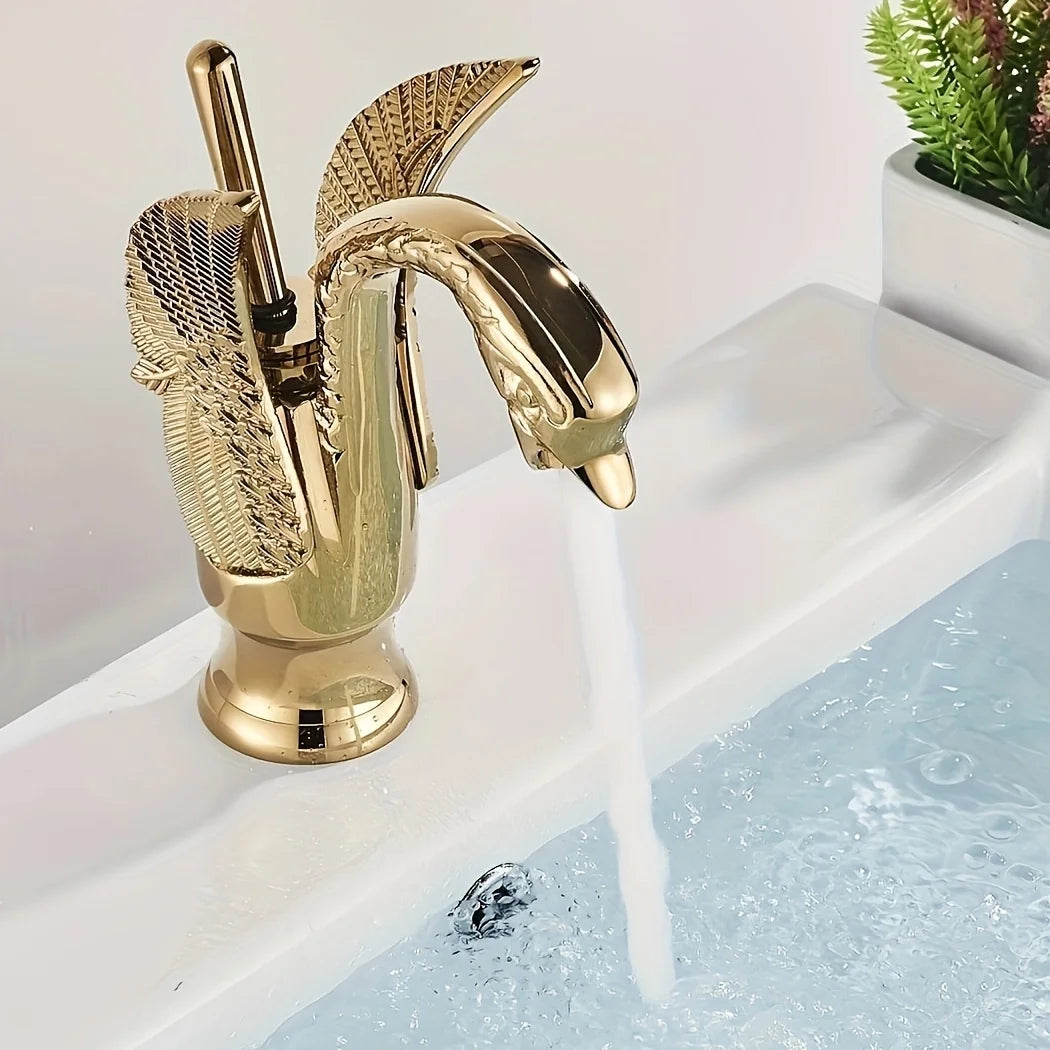Polished Gold Single Handle Bathroom Sink Faucet J807553
