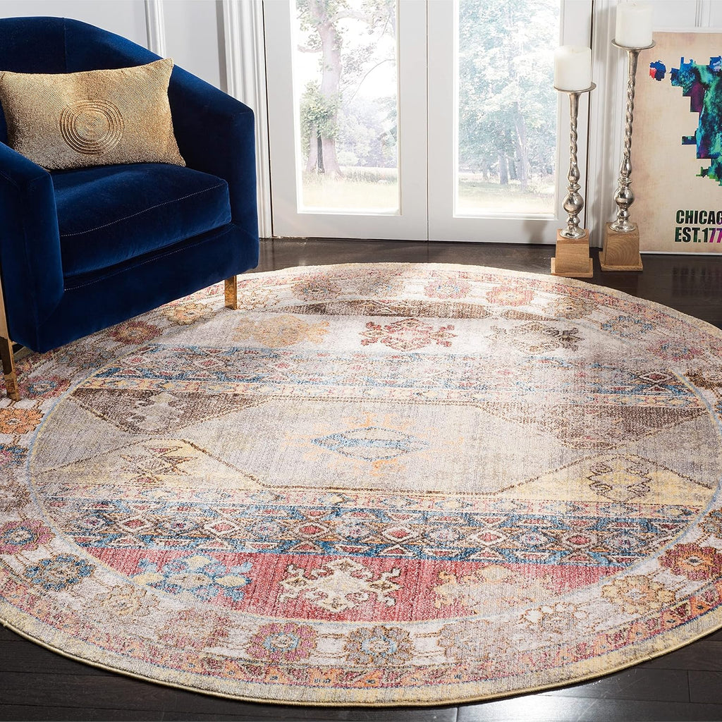 2'3" x 8' Multi Boho Distressed Runner Rug L813