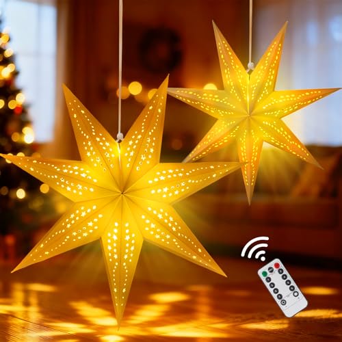 5Pcs Christmas Paper Snowflake Lanterns with LED Lights White Beige Khaki U504519
