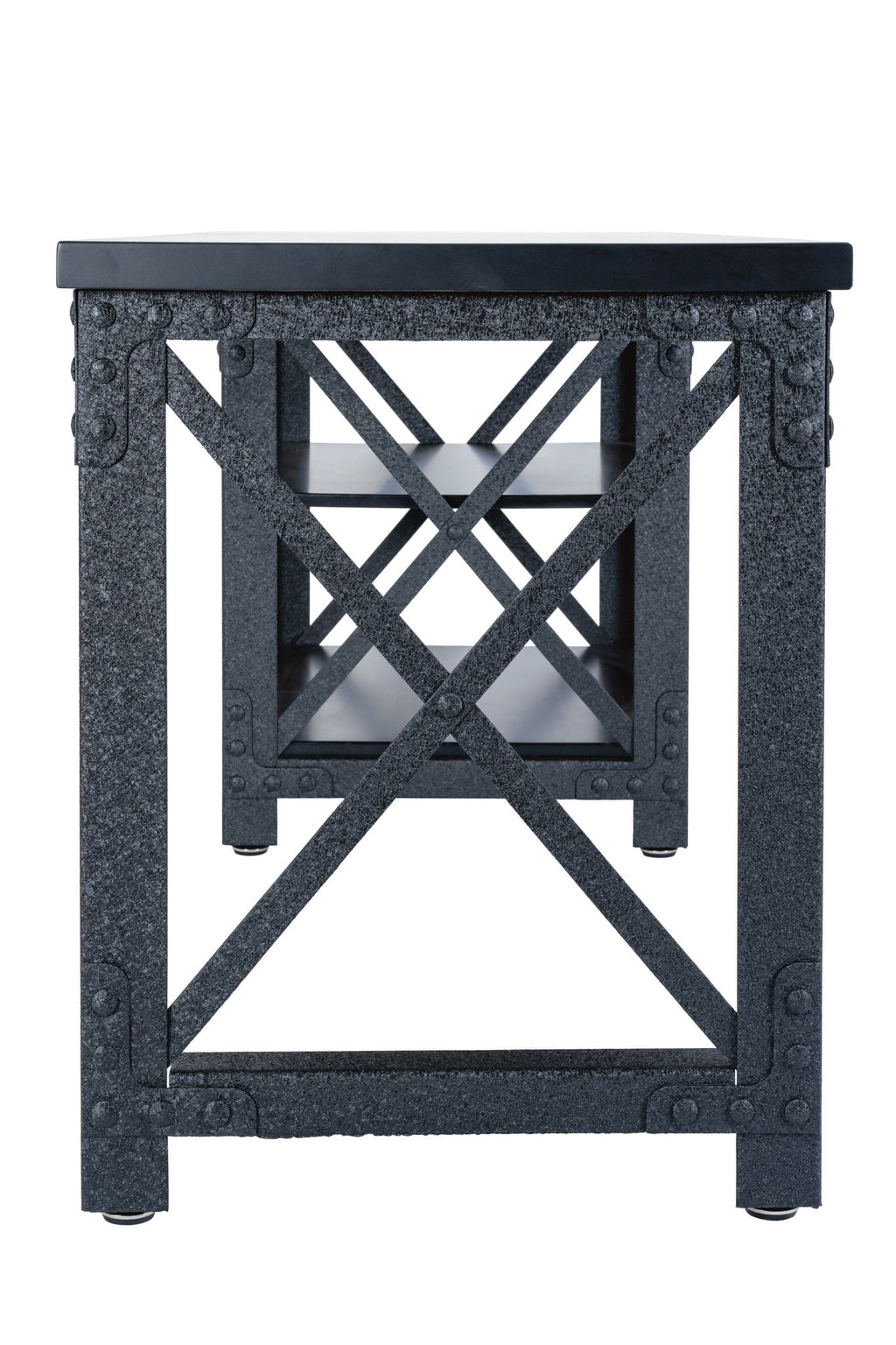 72" Industrial Metal & Wood Desk with Shelves F133866