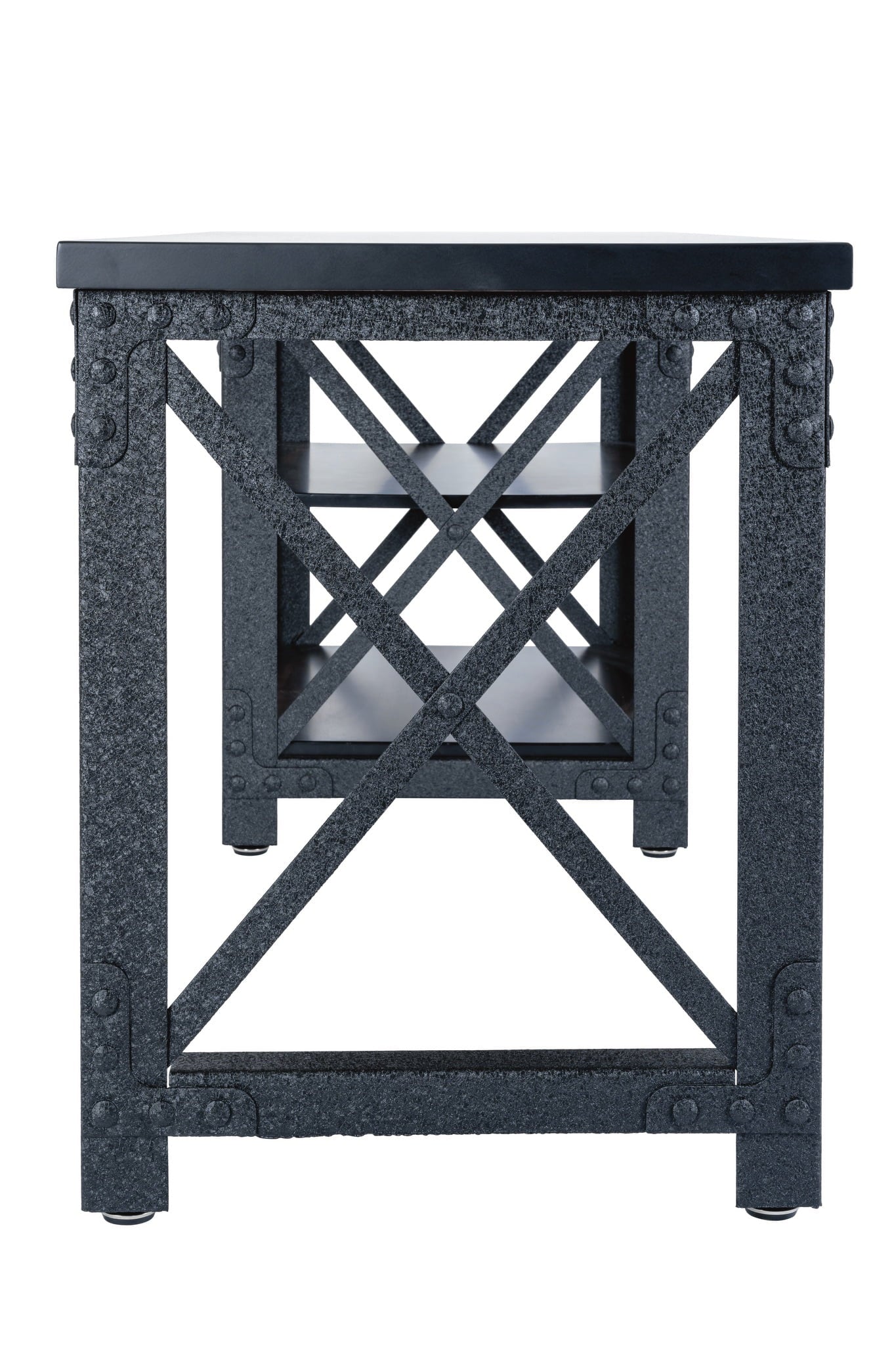 72" Industrial Metal & Wood Desk with Shelves F133866