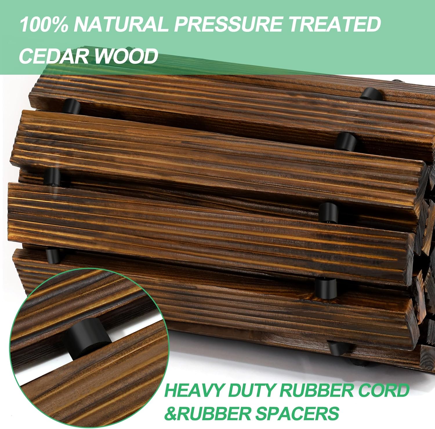 12 ft Wooden Cedar Garden Pathway T600