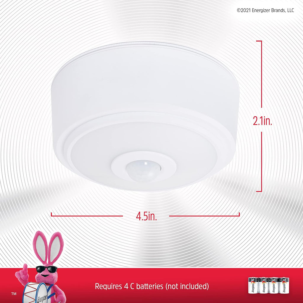 Motion Activated LED Ceiling Light, 2 Pack, Battery Operated, 100 Lumens, Wireless R528