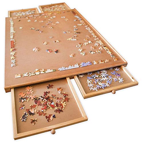 1500 Piece Wooden Puzzle Board with Drawers and Spinner R87898