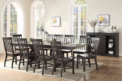 13 Pc Dining Table Set with 10 Side Chairs and 2 Arm Chairs V30985