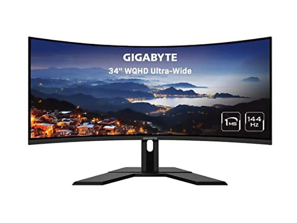 34" 144Hz Ultra-Wide Curved Gaming Monitor, 3440 x 1440 VA 1500R, 1ms Response Time, FreeSync Premium, Black Q538651