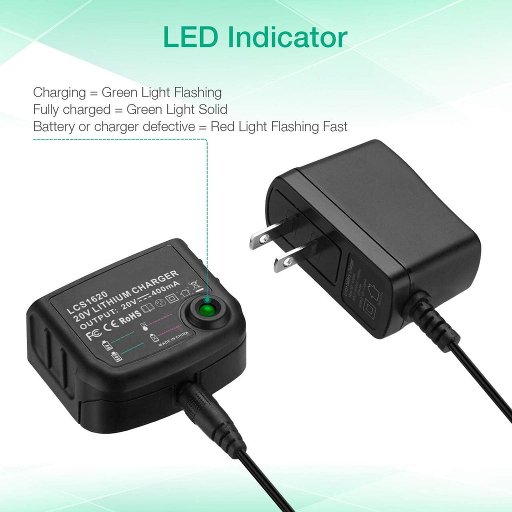 3.0Ah LBXR20 Battery 2Packs for Black & Decker 20V Max Li-ion Cordless Tool Q478372