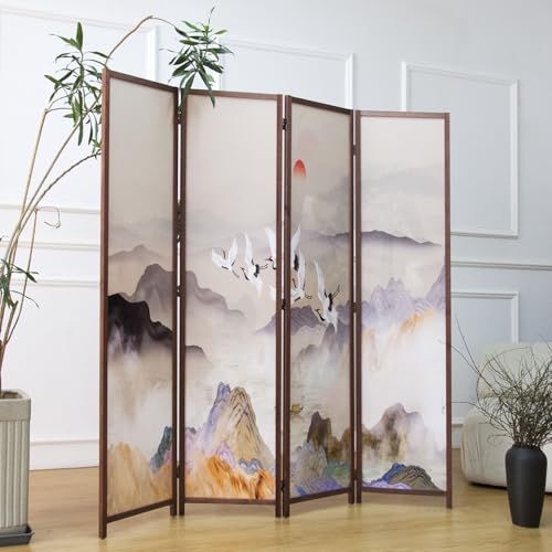6 Panel Double Faced Room Divider Folding Wall Divider, 67" H x 94.5" W I765
