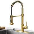Matte Black&Brushed Nickel Spring Kitchen Faucet with Pull Down Sprayer H1634