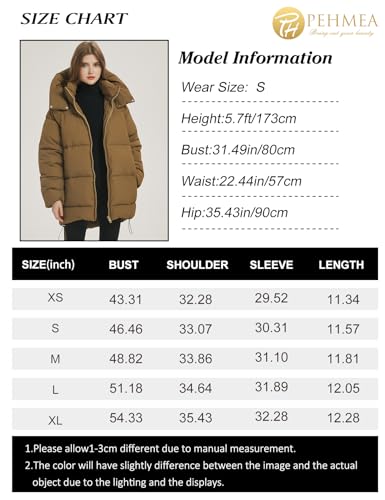 Women Mid-Length Puffer Hooded Jacket Winter Padded Warm Coat S898