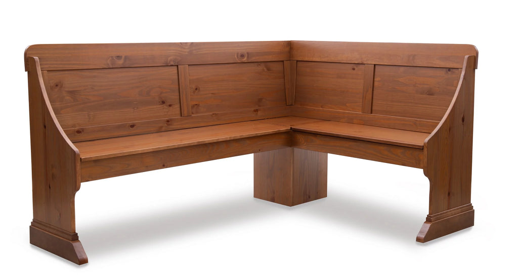 Natural Pine Wood Corner Dining Table with Storage G846456