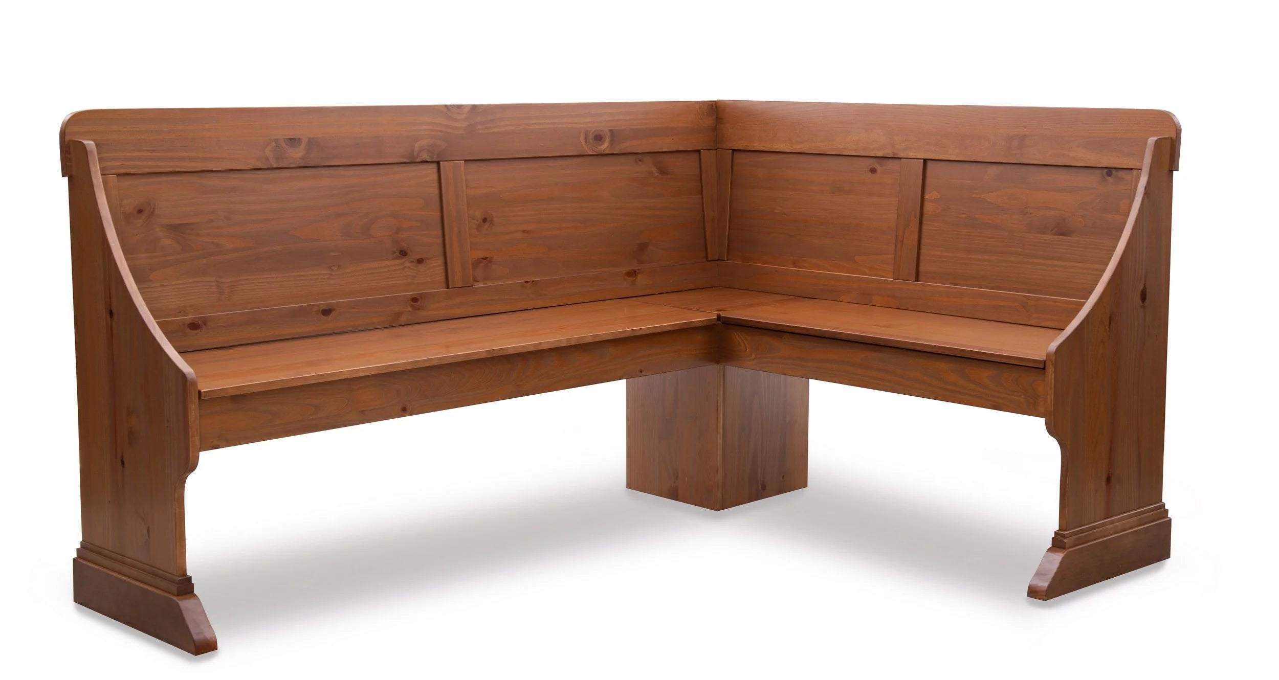 Natural Pine Wood Corner Dining Table with Storage G846456